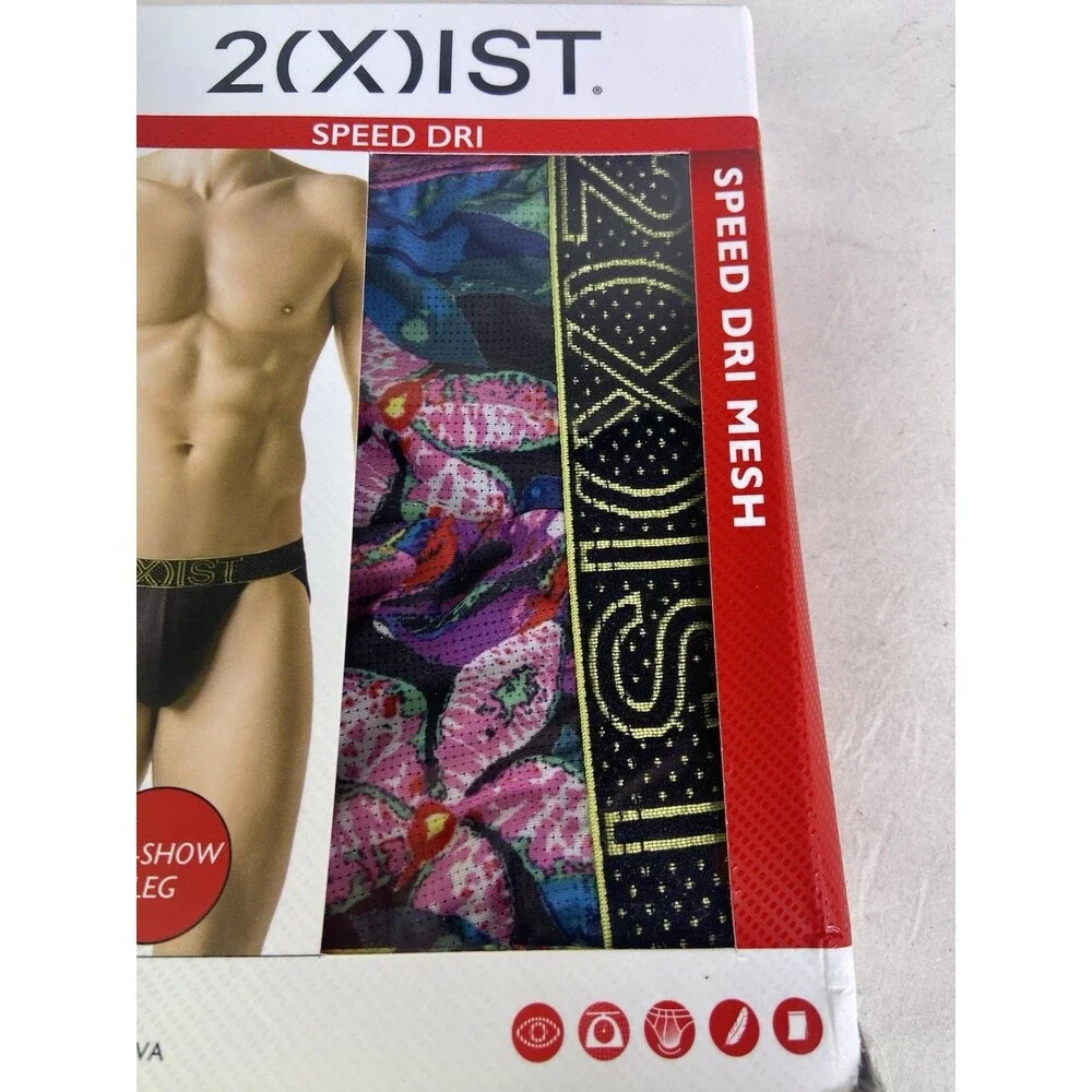 2xist Speed Dri Mesh Sport Brief No Show Underwear Multicolor Floral Mens Size M
